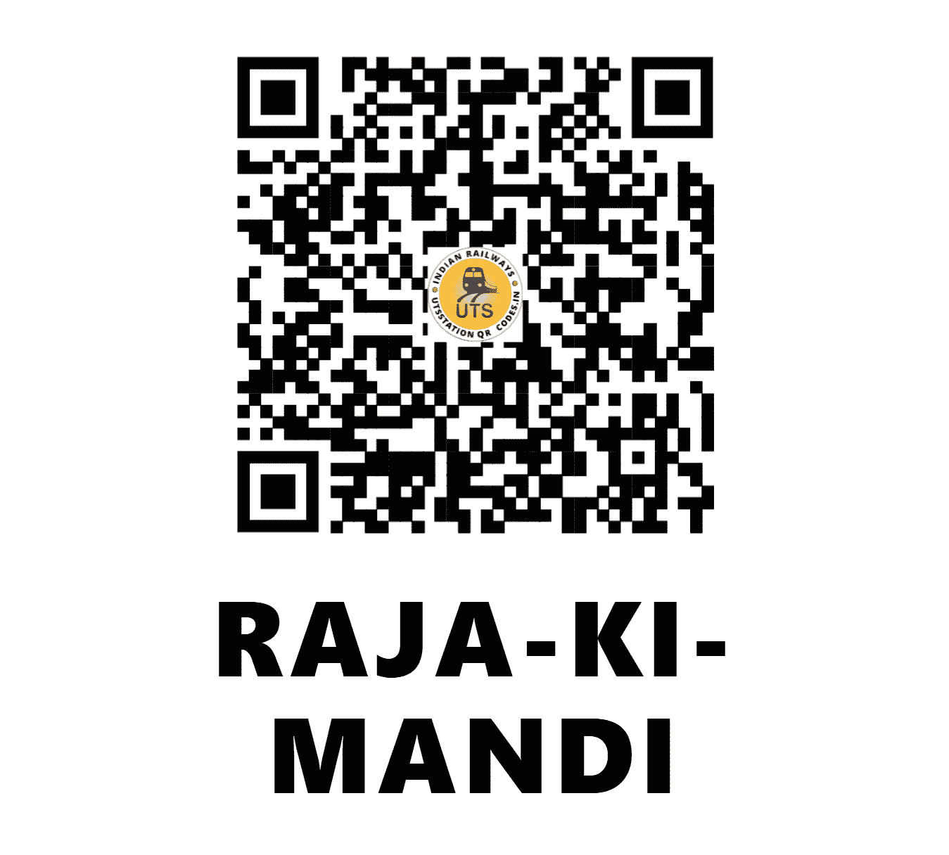 UTS QR Code for RAJA-KI-MANDI - RKM - NC (UTTAR PRADESH)